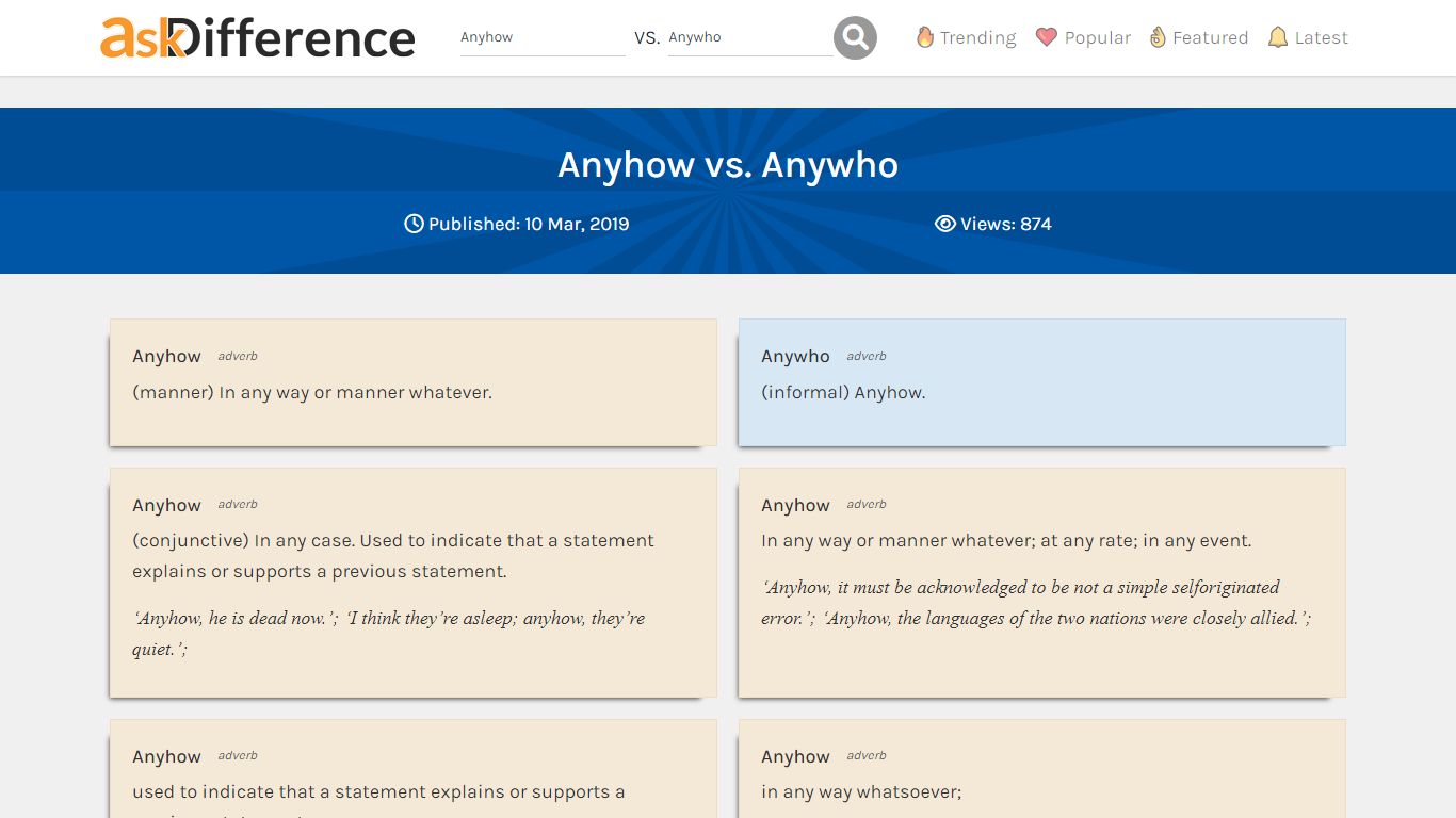 Anyhow vs. Anywho - What's the difference? | Ask Difference